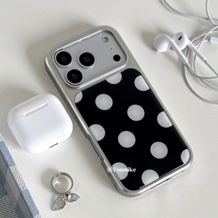 韩女时尚ins风波点元素复古简约适用iphone17air/17promax保护壳苹果16手机壳16promax保护套15防摔13/14外壳