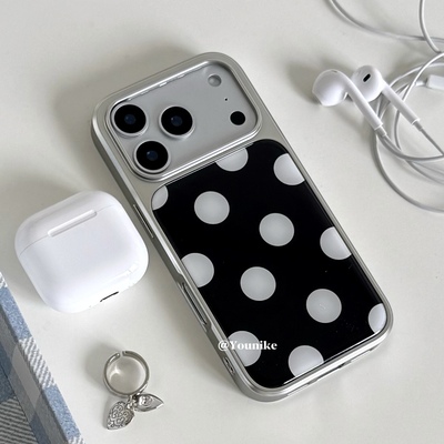 韩女时尚ins波点元素复古手机壳