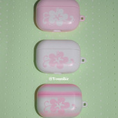 韩国进口 2防摔 四月花物语甜美粉嫩樱花吊坠少女心菲林适用airpods4保护套airpodspro2苹果耳机套airpods3