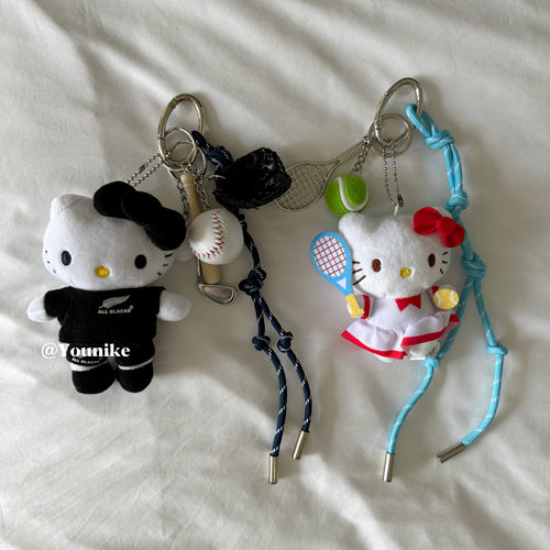 原创时髦网球kitty公仔挂件包包