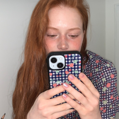 复古庄园格纹草莓韩系手机壳韩系