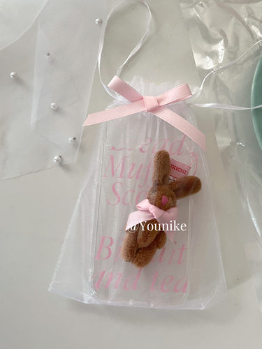 韩系ins博主同款兔子挂件手机壳