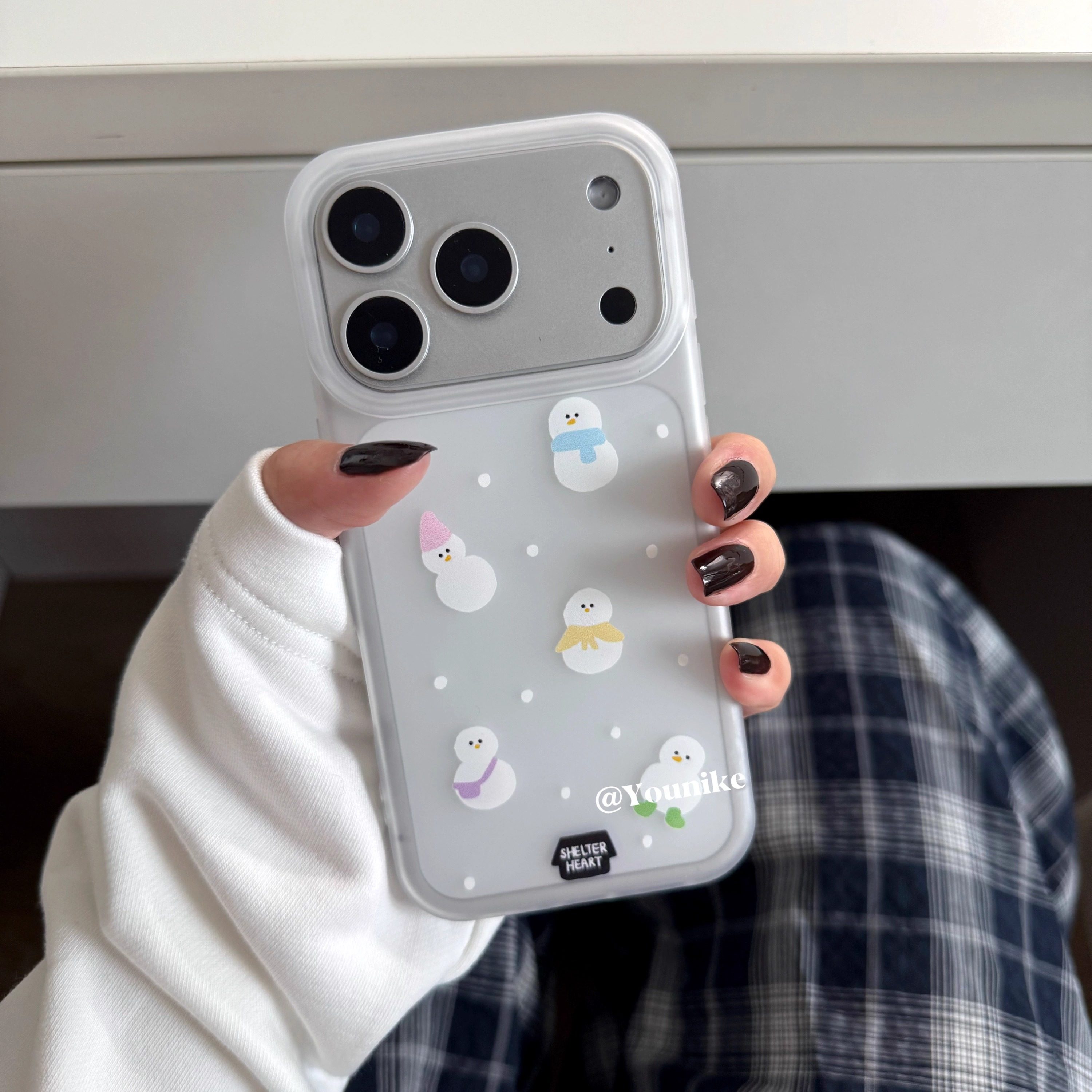 冬季氛围感圣诞围巾小雪人手机壳