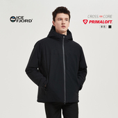 ICEFJORD 金标Primaloft气凝胶133克 男冬防水棉衣高克重连帽棉服