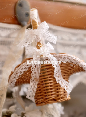 童话般的家！LACESHABBY乡村风手工编织蕾丝迷你小篮子摆件