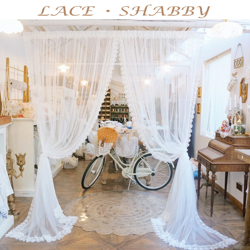 LACESHABBY进口定制法式清新布艺家居白纱刺绣蕾丝窗纱纱帘窗帘