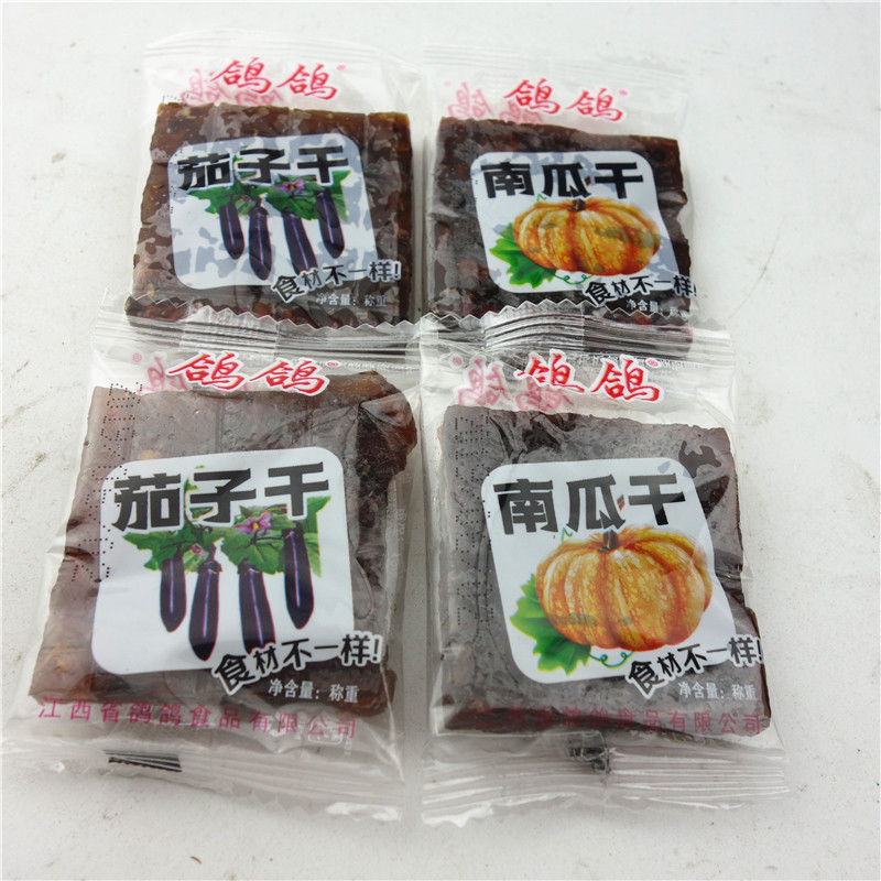 鸽鸽茄子干南瓜干500g独立小包装江西特产鹰潭 办公室特产零食