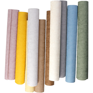 纯色素色金色黄色硅藻泥壁纸客厅卧室佛堂背景墙纸2026新款非自粘