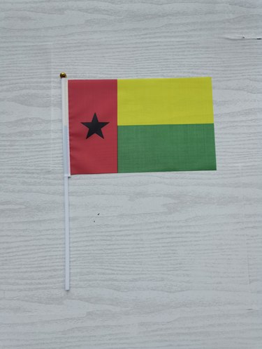 8号几内亚比绍国旗手摇旗 手旗手挥旗小国旗小旗子14*21CM