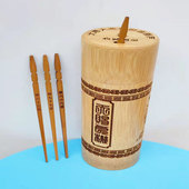 加盖带盖抽签筒有盖观音签100签送书碳化好签筒LOGO雕刻定做打孔