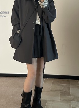 欣尧AOT秋上新韩系高品质翻领设计感宽松风衣配小包包60112