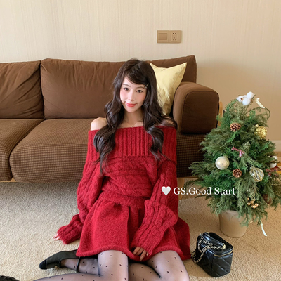 GS.GOOD START-被夸爆辣冬气质纯欲氛围感针织衫+半身裙套装G7738