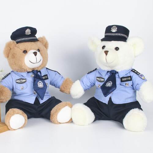 玩具警察小熊公仔铁骑太平玩偶