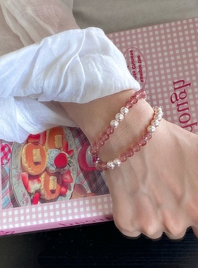 韩系双层曼塔玫瑰色手链