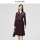 新款 NAERSI娜尔思含绵羊毛连衣裙2026年春季 配腰带 秀场同款