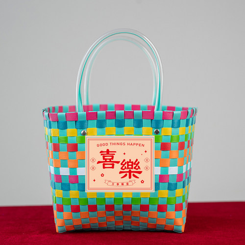 宝宝满月宴周岁伴手礼物篮中古风编织篮婚宴伴手礼2026年糖果包装