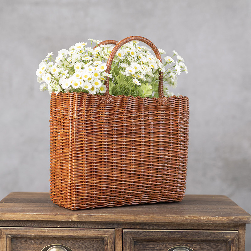 买菜篮洗澡篮购物篮野餐篮伴手礼篮结婚手提篮子大容量塑料包编织