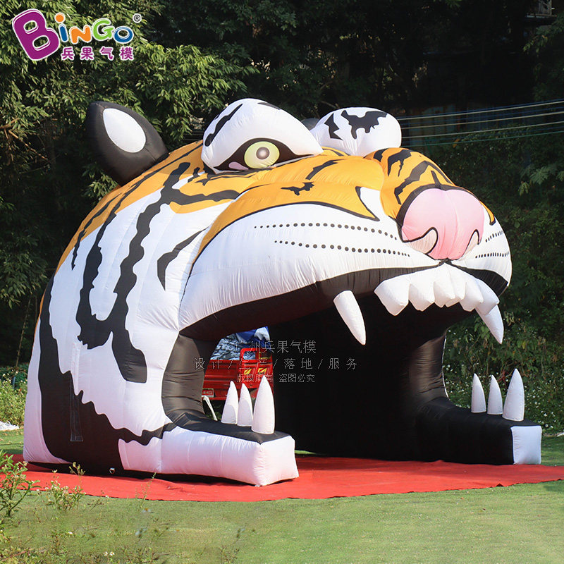 虎年吉祥物卡通气模充气生肖老虎头通道新年美陈装饰仿真模型帐篷