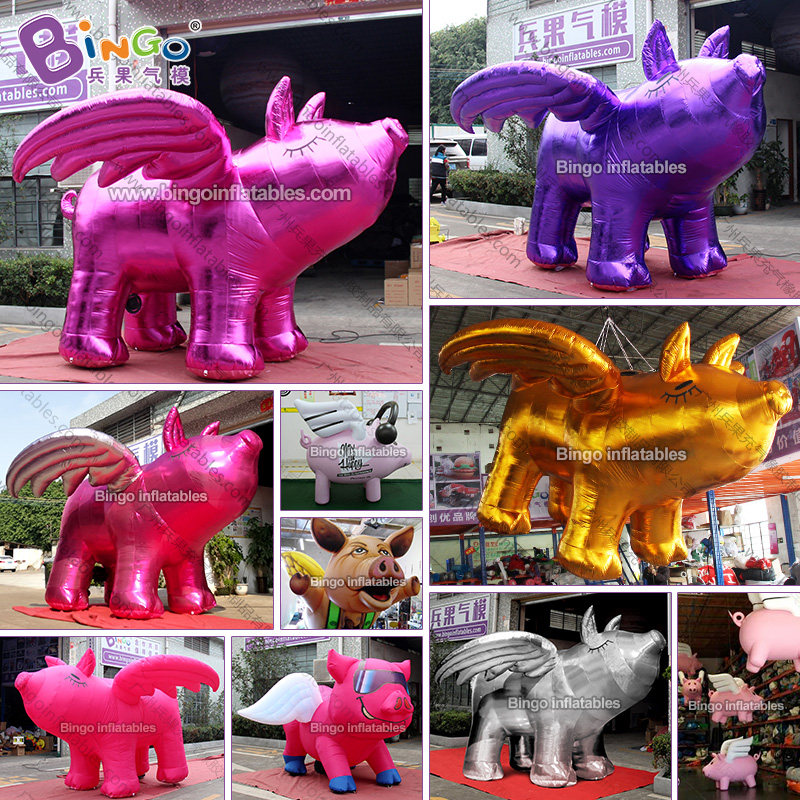 充气猪年吉祥物气模飞天猪财神猪新年春节装饰定制空飘卡通美陈