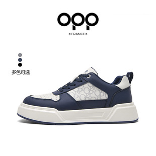 OPP春季新品平底休闲板鞋男拼色时尚经典运动休闲鞋厚底增高男鞋