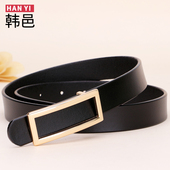 皮带女真牛皮简约百搭时尚 带 裤 平滑扣女士牛皮腰带女韩国装 饰西装