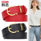 百搭牛仔裤 休闲裤 真皮时尚 宽腰带女新夏季 ins风韩版 潮流简约百搭