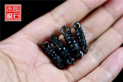 苏工名家金刚杵天然南红玛瑙男女雕件挂件吊坠项坠背云勒子