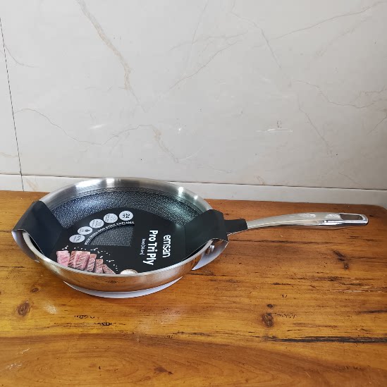 出口土耳其emsan 24cm 28cm 少油烟不粘煎锅 光刻蜂窝18-10三层钢