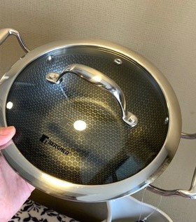 欧酷20cm 24cm炒锅 18-10三层钢光刻晶纹少油烟幸福煎锅干锅 汤锅