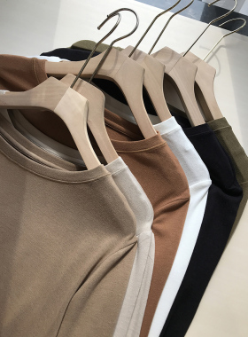 好丽友系列~出口单~柔，软，糯 绵羊毛简约纯色圆领长袖T恤打底衫