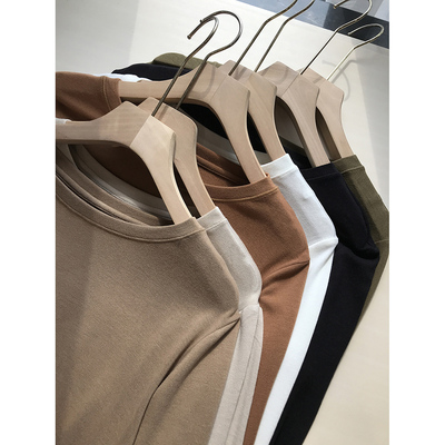 好丽友系列~出口单~柔，软，糯 绵羊毛简约纯色圆领长袖T恤打底衫