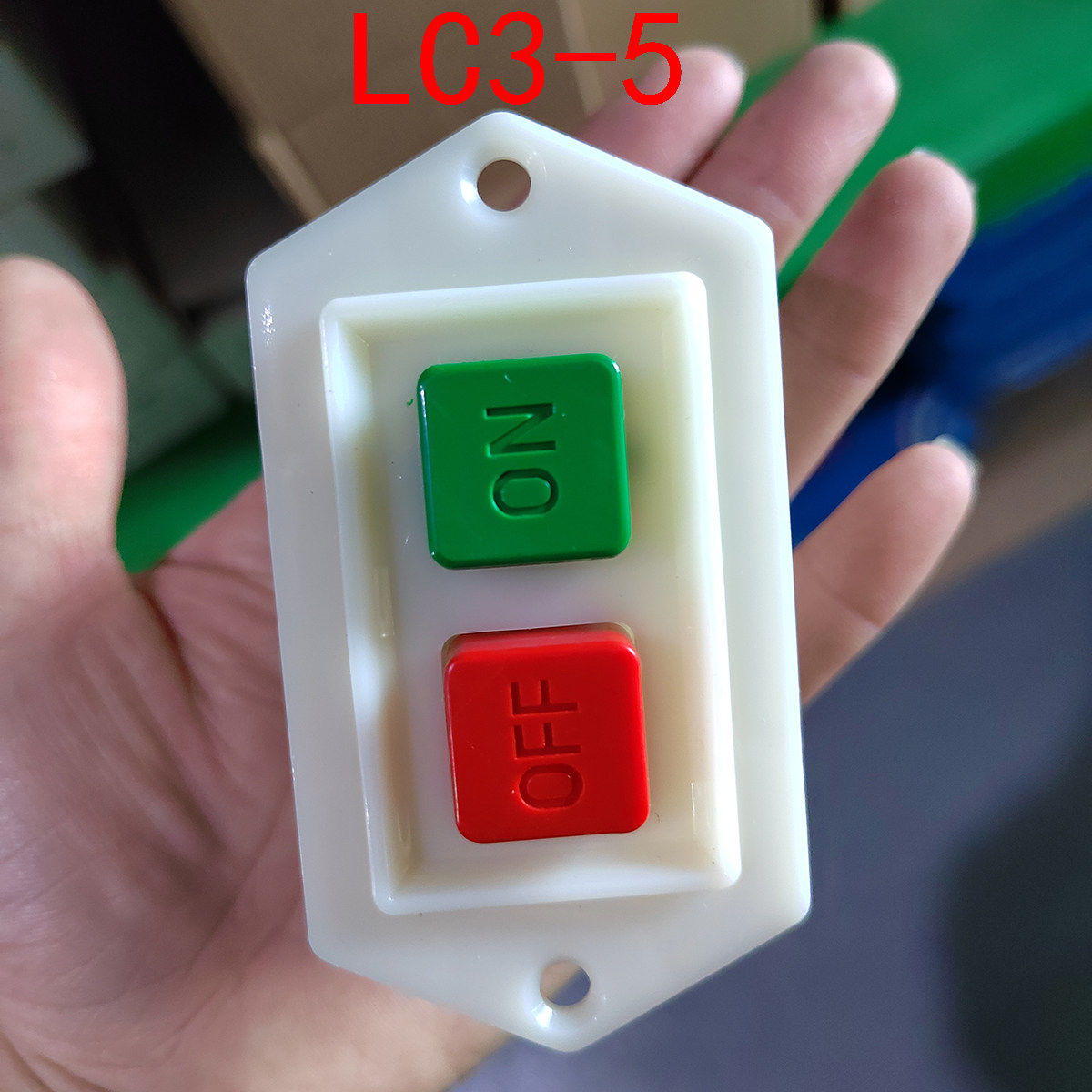 lc3-5启动停止按钮开关套丝机一开一闭绿色on红off小220v电源380v