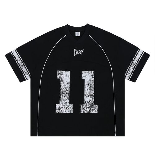 Retro big number letter short sleeved summer T-shirt