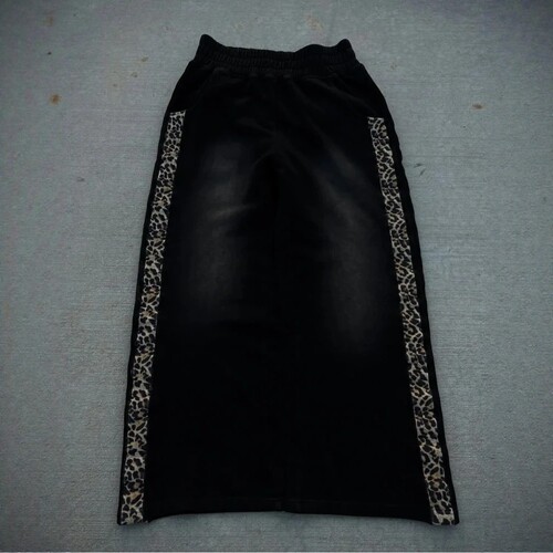 Retro stitched loose straight leg pants