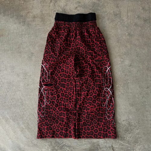 Fashionable patterned double-waist relaxed sport pants
