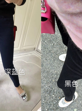 2018冬黑色深蓝色高腰加绒保暖牛仔裤push up蜜桃提臀大码超弹