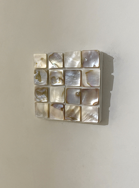 DIY趣味高级感天然贝壳马赛克开关贴开关装饰贴自带背胶遮丑装饰