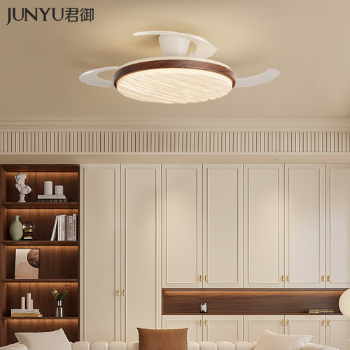 中古风全光谱护眼吊扇灯饭厅简约智能静音大风力卧室书房隐形吊扇