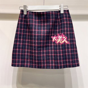 B2S1Q126-499 BANANA BABY专柜正品香蕉宝贝格纹短半裙2026春季新