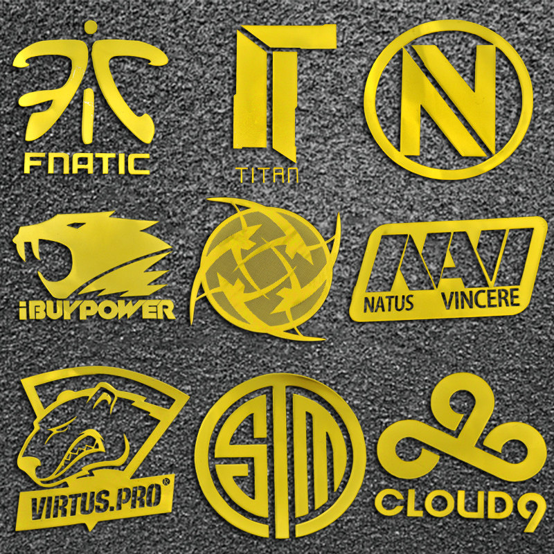 csgo豪门战队nip tyloocloud9 fnatic titan游戏电脑机箱金属贴纸