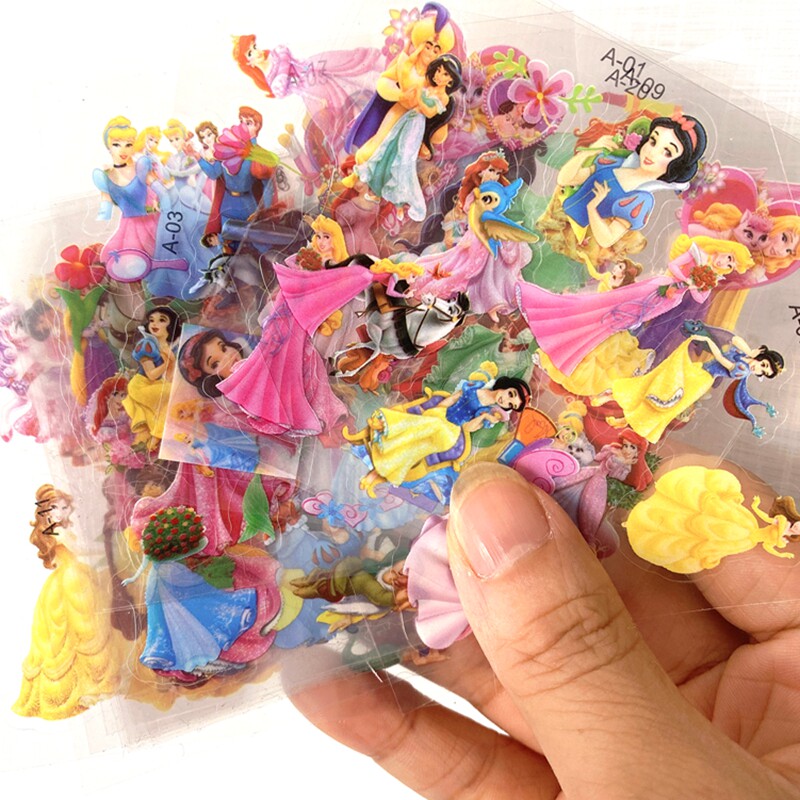 迪斯尼公主小美人鱼贴画迪士尼白雪公主冰雪女孩艾莎水晶贴纸粘纸