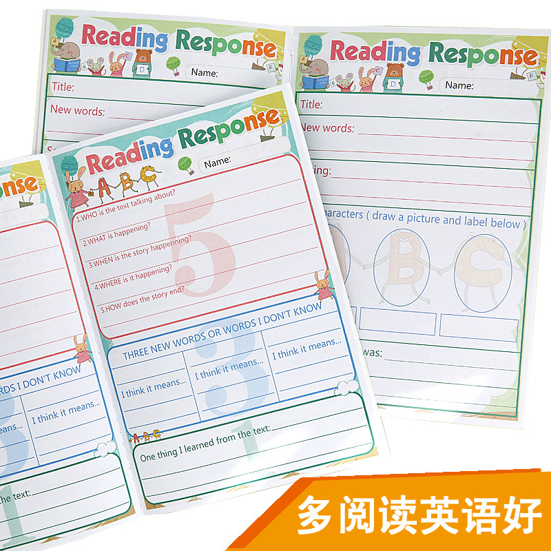儿童英语读书笔记本 学生英文阅读反馈本 记录本多阅读英语好A5
