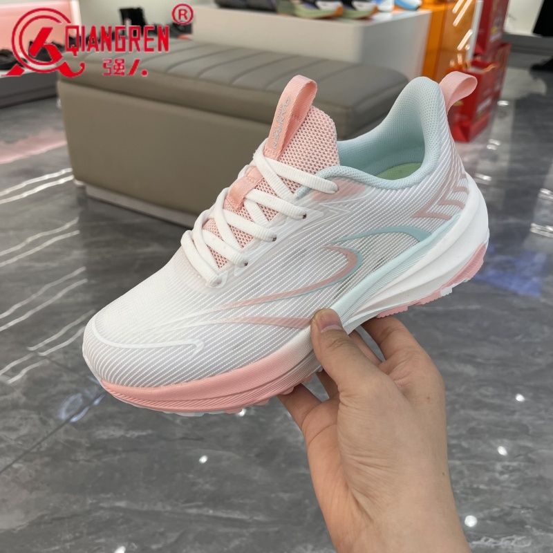 强人女鞋网面鞋女运动平底休闲鞋