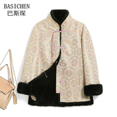 2025新款 国风盘扣双面穿貂皮大衣女整貂年轻款 水貂毛皮草裘皮外套