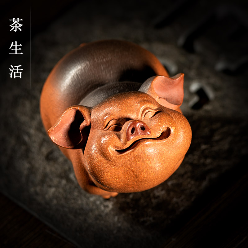 茶宠紫砂摆件招财小猪