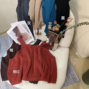棉线马夹百搭韩版针织背心马甲女早春洋气小众设计感显瘦气质个性
