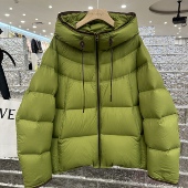 时尚 新款 连帽白鸭绒保暖外套 羽绒服女2025冬季 文艺泡芙感加厚短款