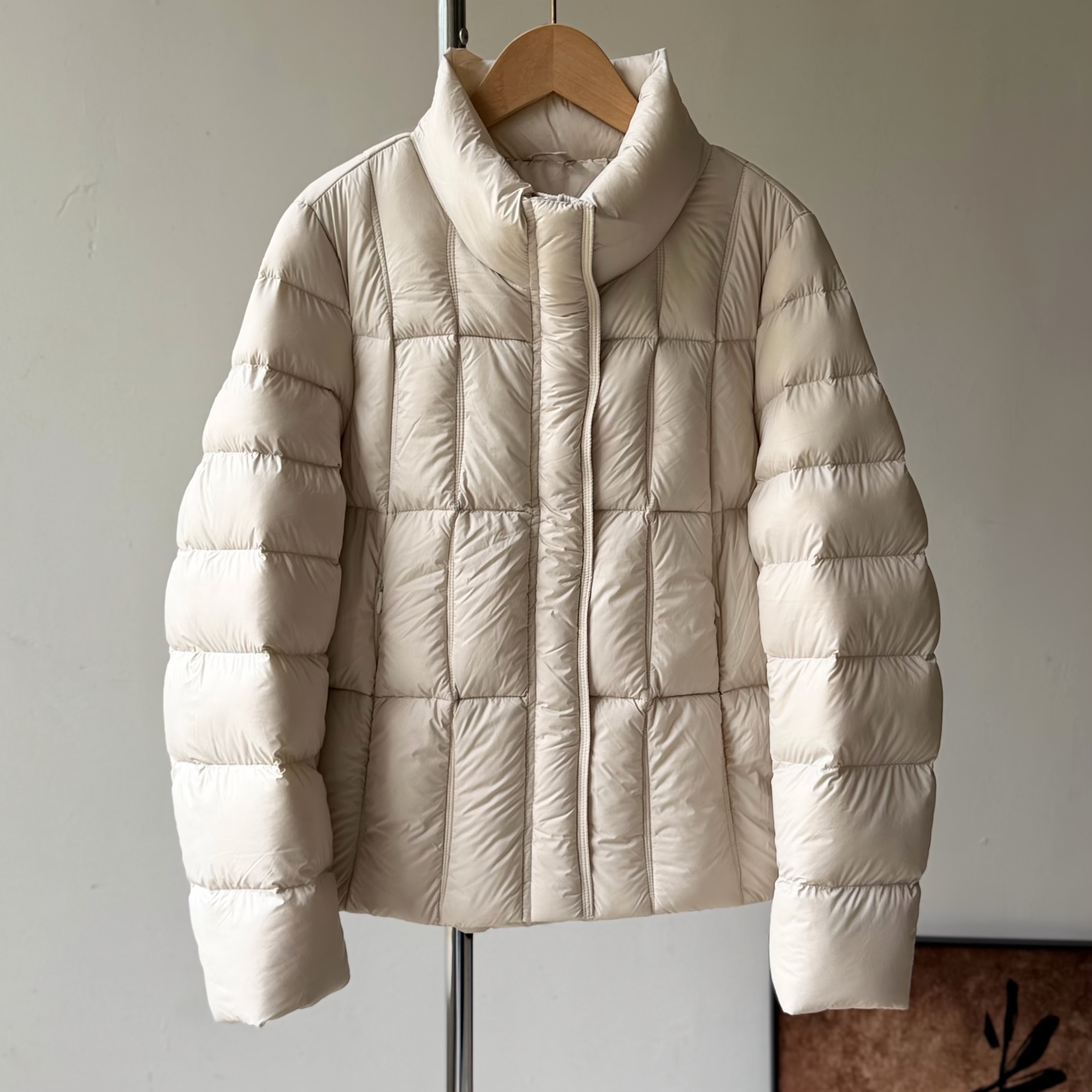 新款冬泡芙羽绒服女中长款立领90白鸭绒面包服加厚保暖外套轻薄款
