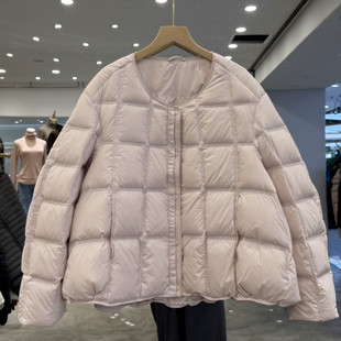 2025简约高品质羽绒服女韩系圆领宽松气质百搭洋气保暖白鸭绒外套
