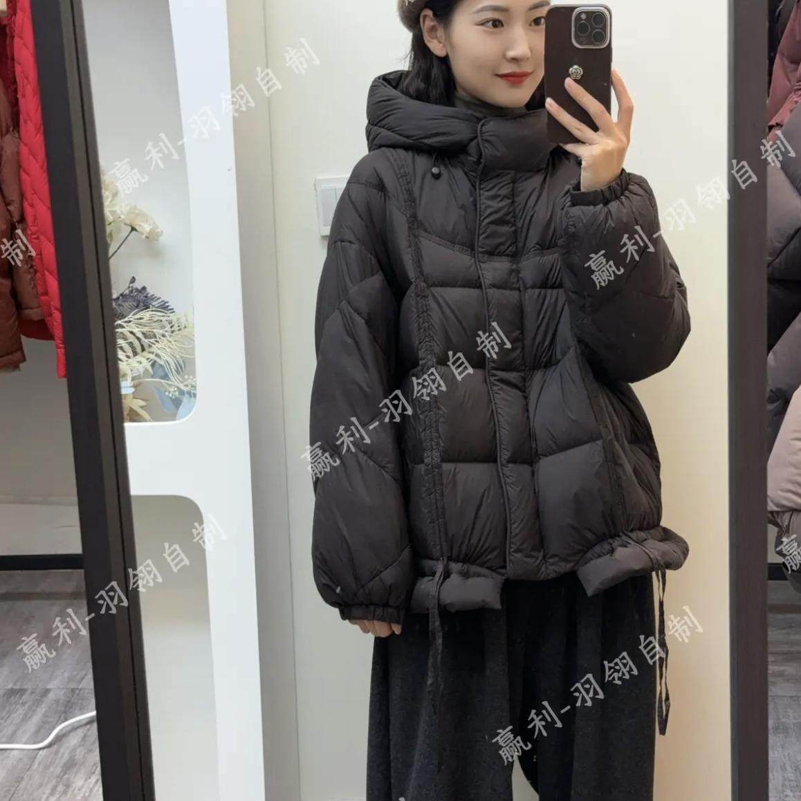 安迪娅诺冬季文艺连帽羽绒服女时尚洋气减龄抽绳设计保暖白鸭绒厚,女装/女士精品,羽绒服,淘宝优惠券,粉丝福利购,淘宝优惠卷